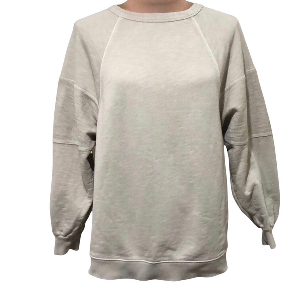 Madewell MWL Oatmeal Heather French Terry Crewneck Sweatshirt Womens Medium M